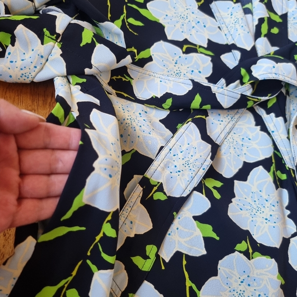 500 Maison Cinqcent Floral Belted Light Flowy Open Front Coat Jacket Sz XL - Picture 4 of 12